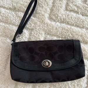 Elegant Black COACH Wristlet Clutch